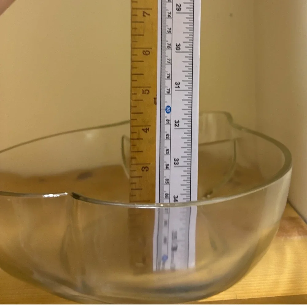 Vintage‎ Clear Glass Pear Shaped with stem Serving fruit bowl Candy Dish
